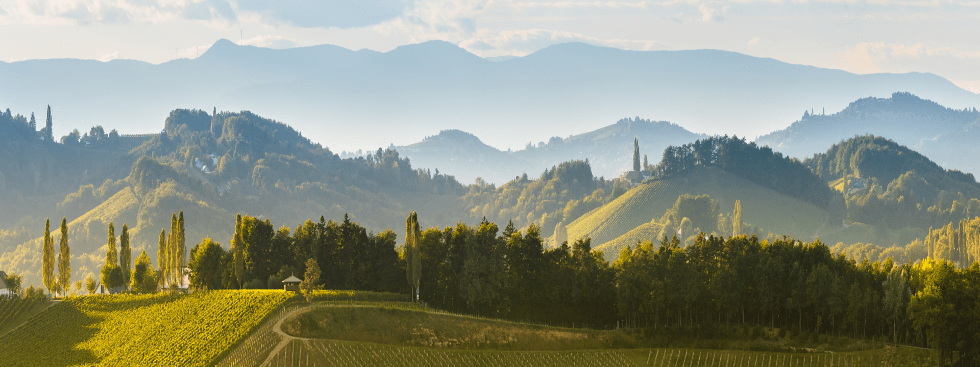 Rolling green hills