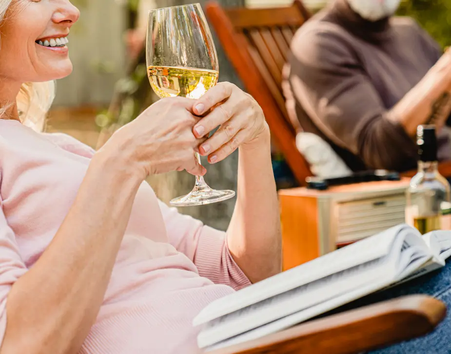 people enjoying wine