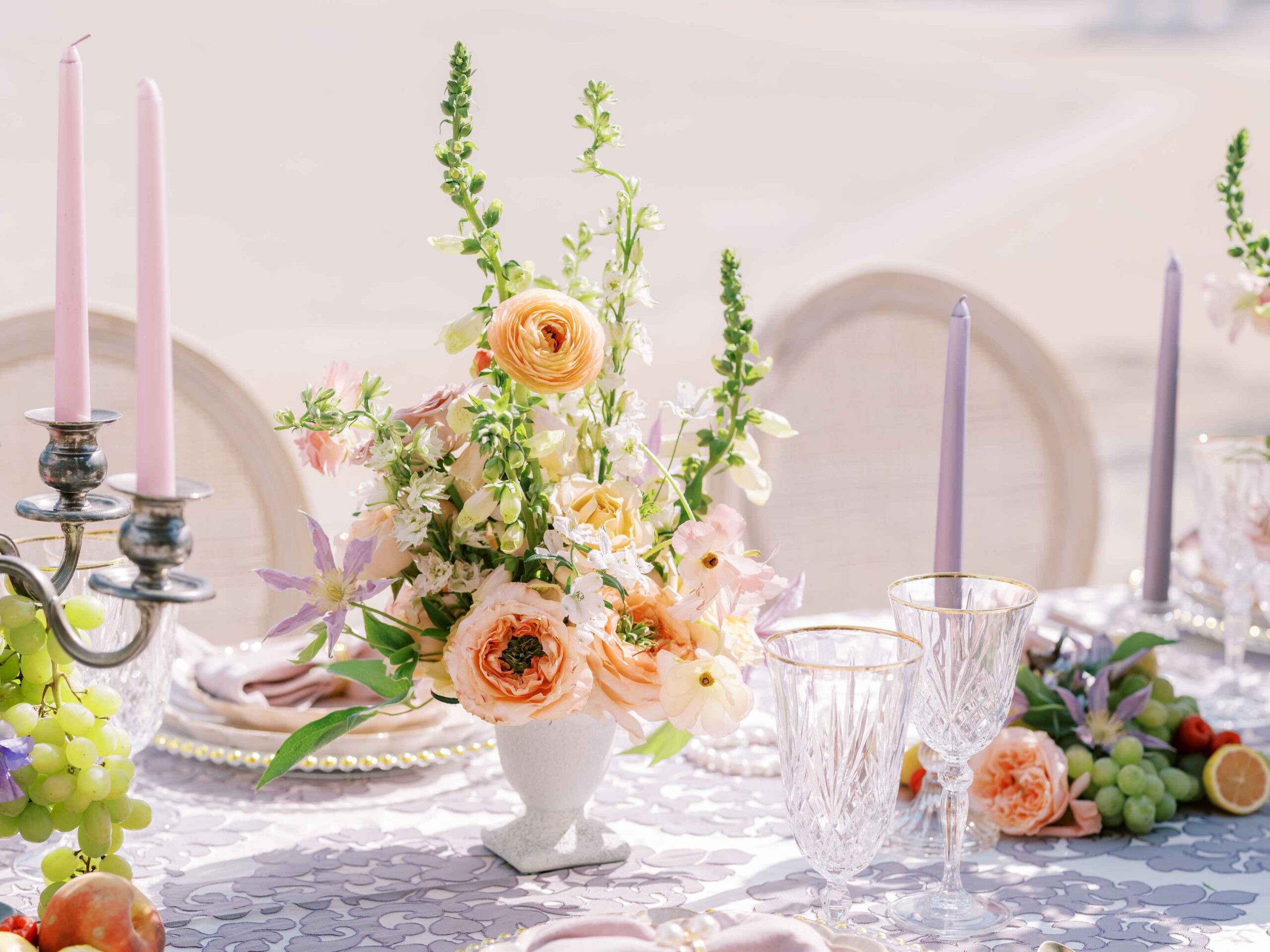 a table set for a reception